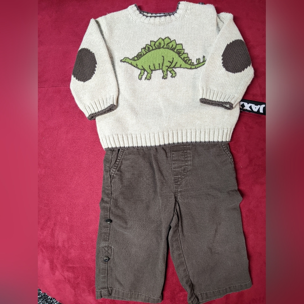 Toddler Boys 12-18 Month Dinosaur Sweater and Pants